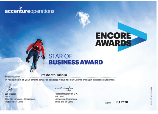 Star of Business Award Q4 FY'20